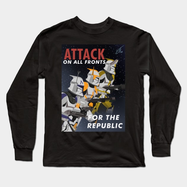 Attack on All Fronts Long Sleeve T-Shirt by thouless_art
